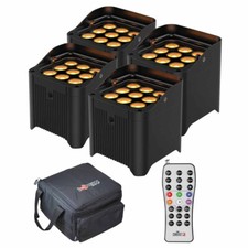 Chauvet DJ Freedom Par Q9 Quad-Color LED Uplights Four Pack Bundle