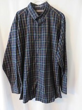 Daniel Cremieux Signature Coll Shirt Lg Slv Button Collar Navy Plaid XL 11800