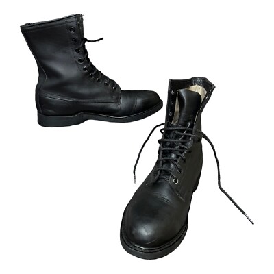 WOLVERINE STEEL TOE VINTAGE ANSI BOOTS MENS BLACK COMBAT  display picture 1