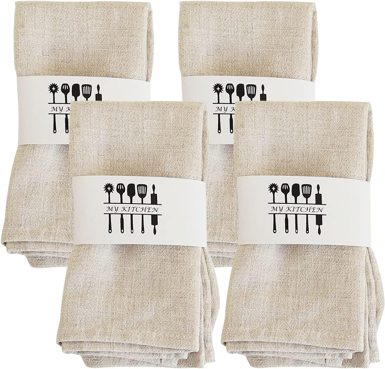 12 Stück Servietten Aus Leinen, Hochwertige Natur Stoffservietten, Kitchen Servi