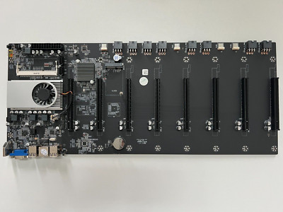 BTC-T37 Mining Machine Motherboard Memory Slot w/CPU support 8 GPU PCIE Slots US