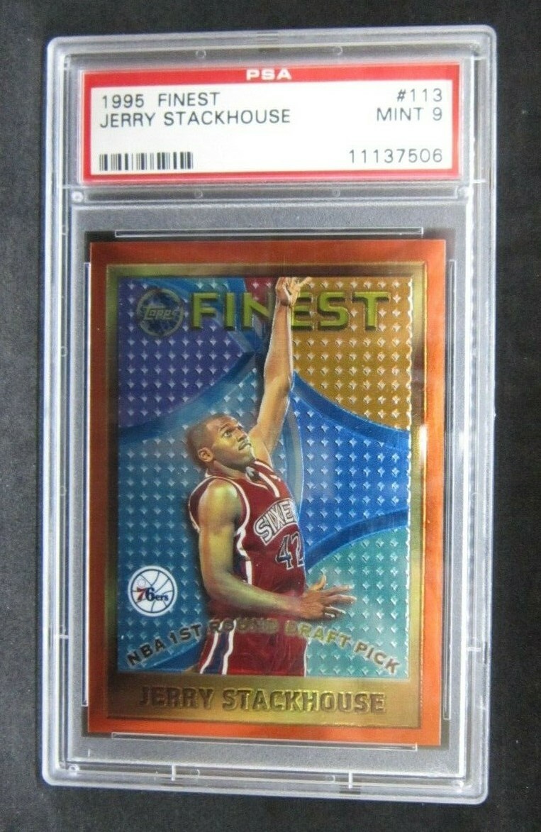 Jerry Stackhouse RC 1995-96 Topps Finest Rookie Card#113 PSA9!76ers F RC GOAT