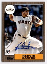 2022 Topps 1987 Design Gold Kervin Castro #87BA-KC /50 Auto RC Giants 
