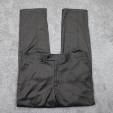 LAUREN Ralph Lauren Dress Pants Mens 34x32 Brown Flat Front Poly/Rayon Stretch
