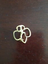 Vintage Girl Scout Brownie Membership Pin Pinback Brooch Gold Tone