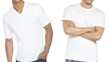 New 3-6 Pack Mens 100% Cotton Crew& V-Neck Tagless T-Shirt Undershirt White S-XL