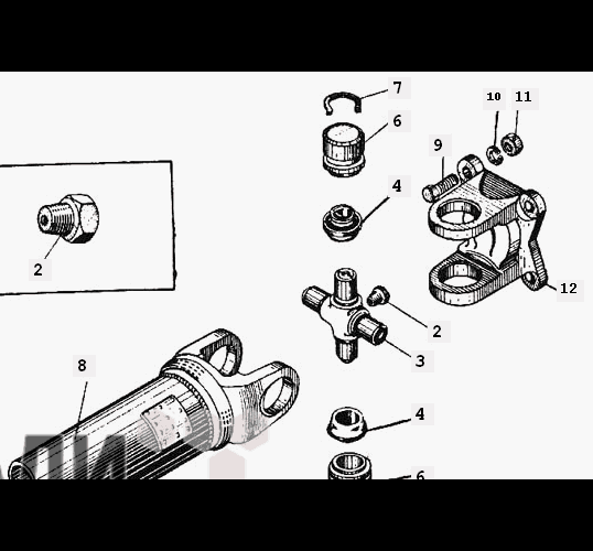 Cruz eje cardan (28x83) Moskvich 412 2140 Cardan shaft cross
