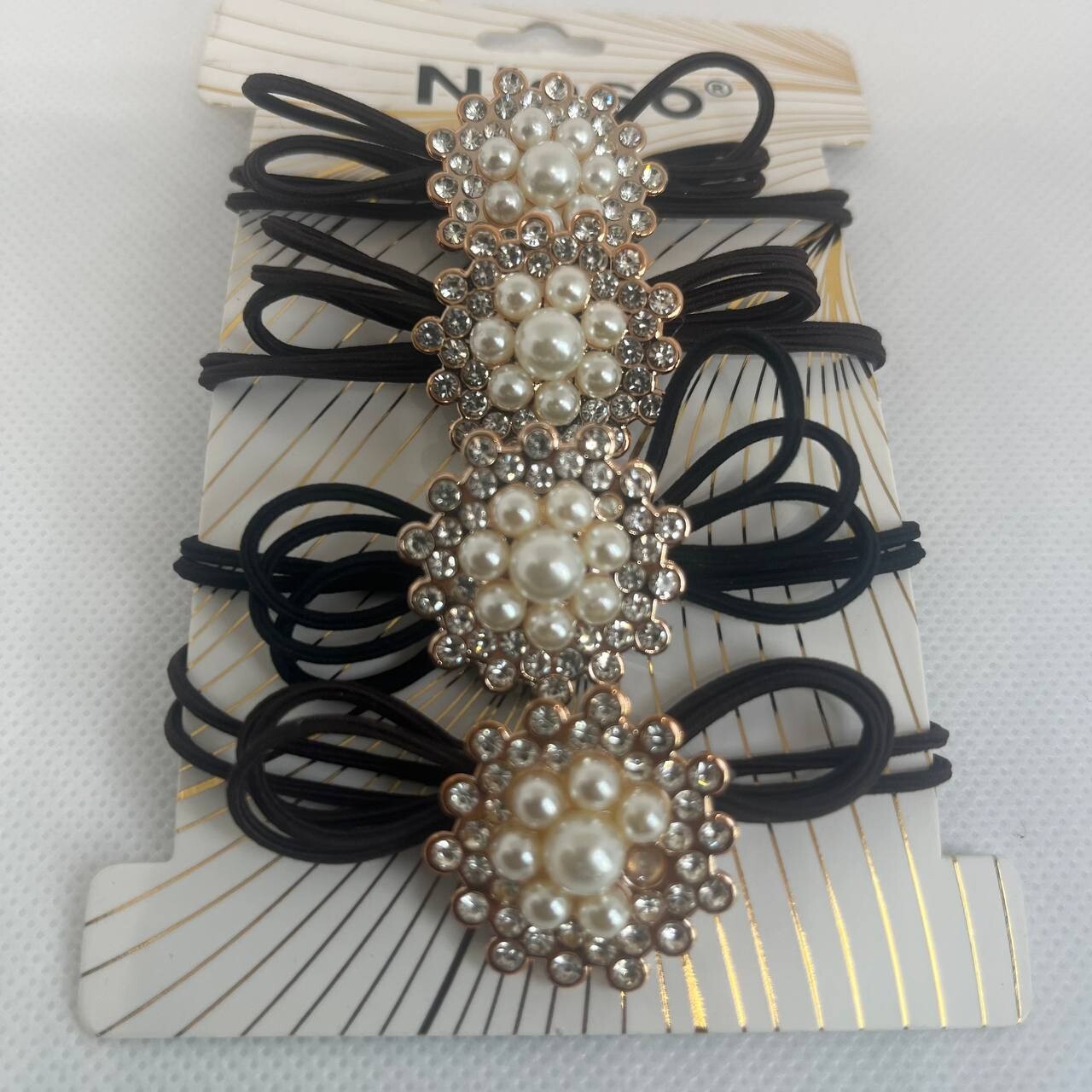 4pcs Cute Pearl Hair Bands Multilayer Knot Ponytail Holders