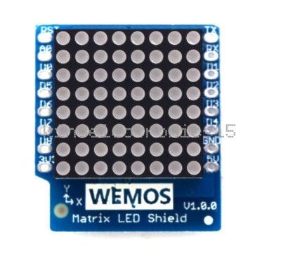 NEW 8x8 Matrix LED V1.0.0 Shield 8 Step Adjustable Intensity For D1 mini WEMOS