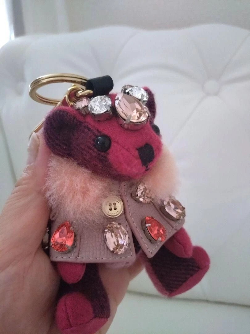 Burberry bear keychain pink hotsell