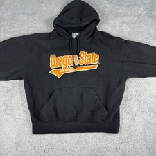 Vintage J. America OUS Oregon State Beavers Hoodie Men's Medium Black Pullover