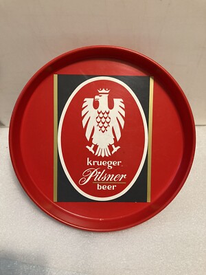 G. KRUEGER BREWERY KRUEGER PILSNER BEER METAL 12 INCH BEER TRAY. NEW JERSEY
