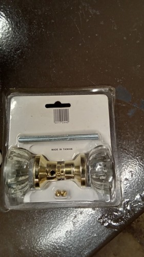 Tru-Bolt NEW OLD Point Crystal Clear Glass Door Knobs Handle Set Brass - 第 3/3 張圖片