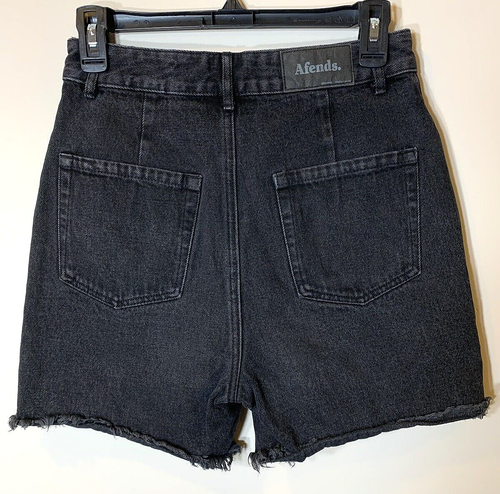 Afends pantaloncino donna 26 nero denim taglio 100% cotone biologico shelby - Foto 6 di 11