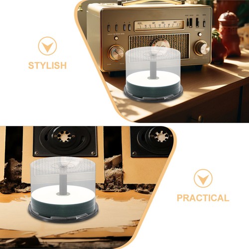 4pcs Round CD/DVD Container Organizing DVDs Storage Bucket Reusable Plastic - Afbeelding 9 van 12