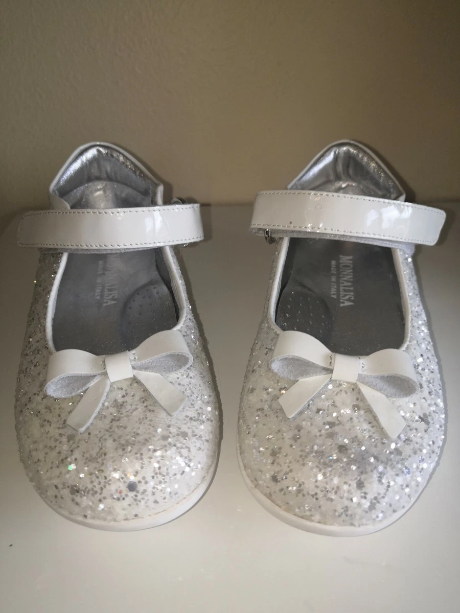 Monnalisa scarpe ballerina glitter bianco con fiocco eBay