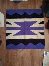 western saddle blanket 36" X 36", purple, black & white