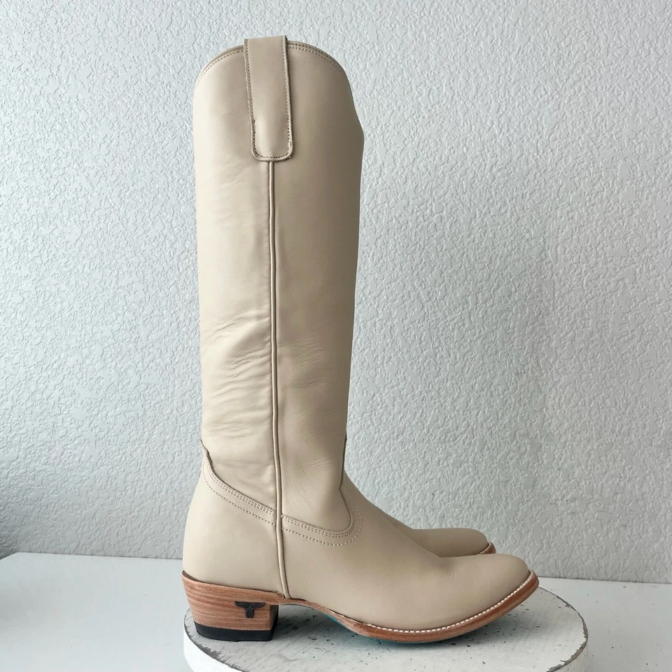 Botas de vaquero Lane PLAIN JANE 8 marfil pálido vaquera occidental media pantorrilla altas Foto 2 de 4