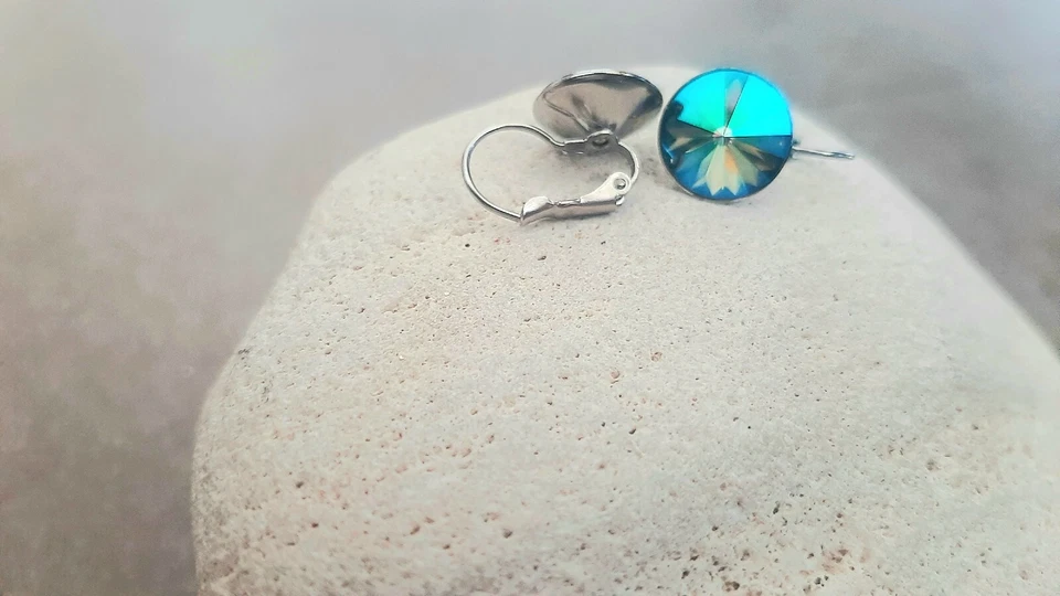 Pendientes colgantes Paradise Shine Crystal Rivoli acero inoxidable joyería de cumpleaños  Foto 4 de 4