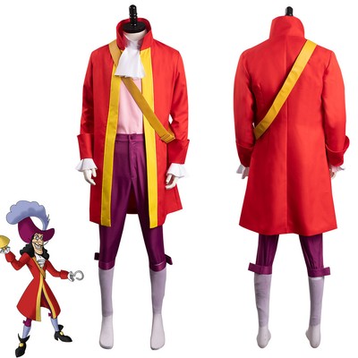 Peter Pan Captain Hook Cosplay Costume Halloween Carnival Party Coat Hat Pants
