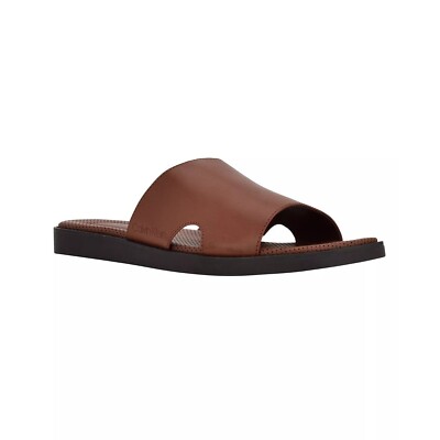 CALVIN KLEIN Ethan 2 Slip On Sandals Medium Brown NIB
