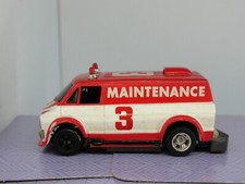 70's TYCO Dodge Maintenance Van 3 HO Scale Slot Car Red White