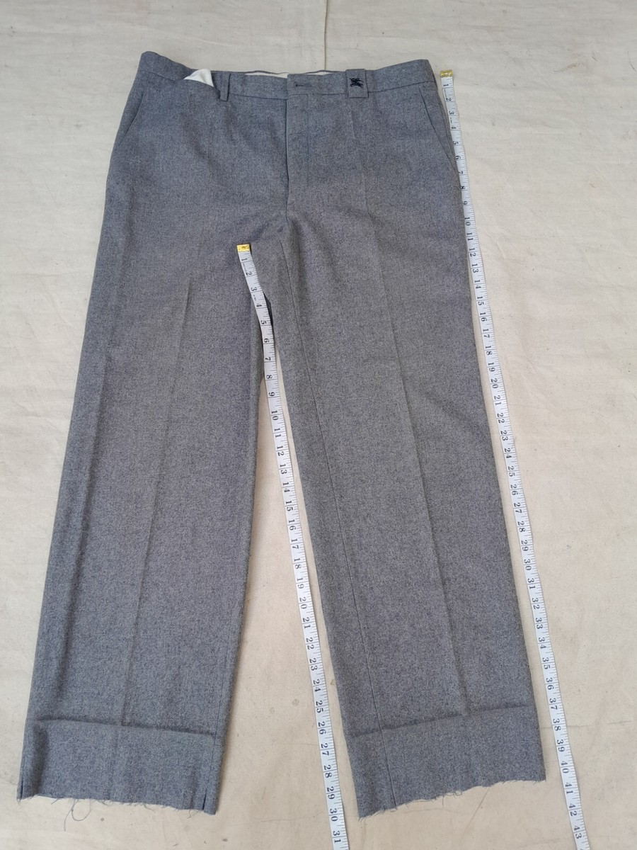 Burberry Pants Mens 36in Grey Thick Wool Pelican Trouser 80s Made