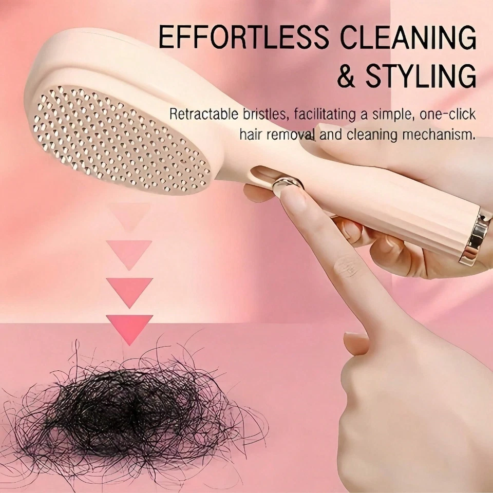 Hair Brush Self-Cleaning Hair Brush for Woman Comb Telescopic Hair Brush - Image 2 of 4