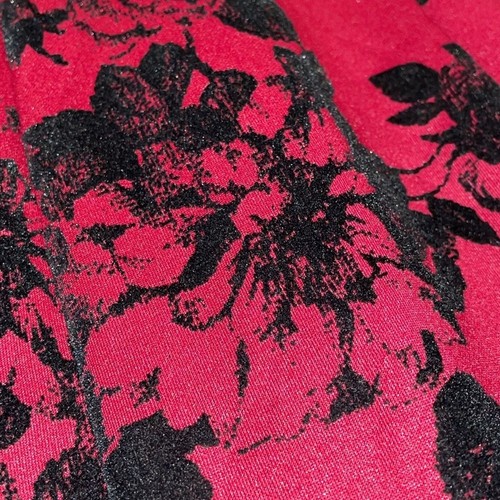 Teeze Me Vintage Red Formal Halter Mermaid Dress Juniors 1 Velvet Floral USA - Picture 9 of 12