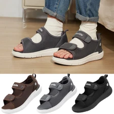 FitVille Men's Diabetic Sandals Wide Width Arch Support Adjustable Swollen Feet