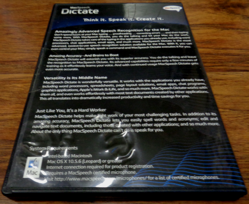 MACSPEECH DICTATE OS X 2 DISCS W/CODE USED VGC (DRAGON) - Picture 4 of 4