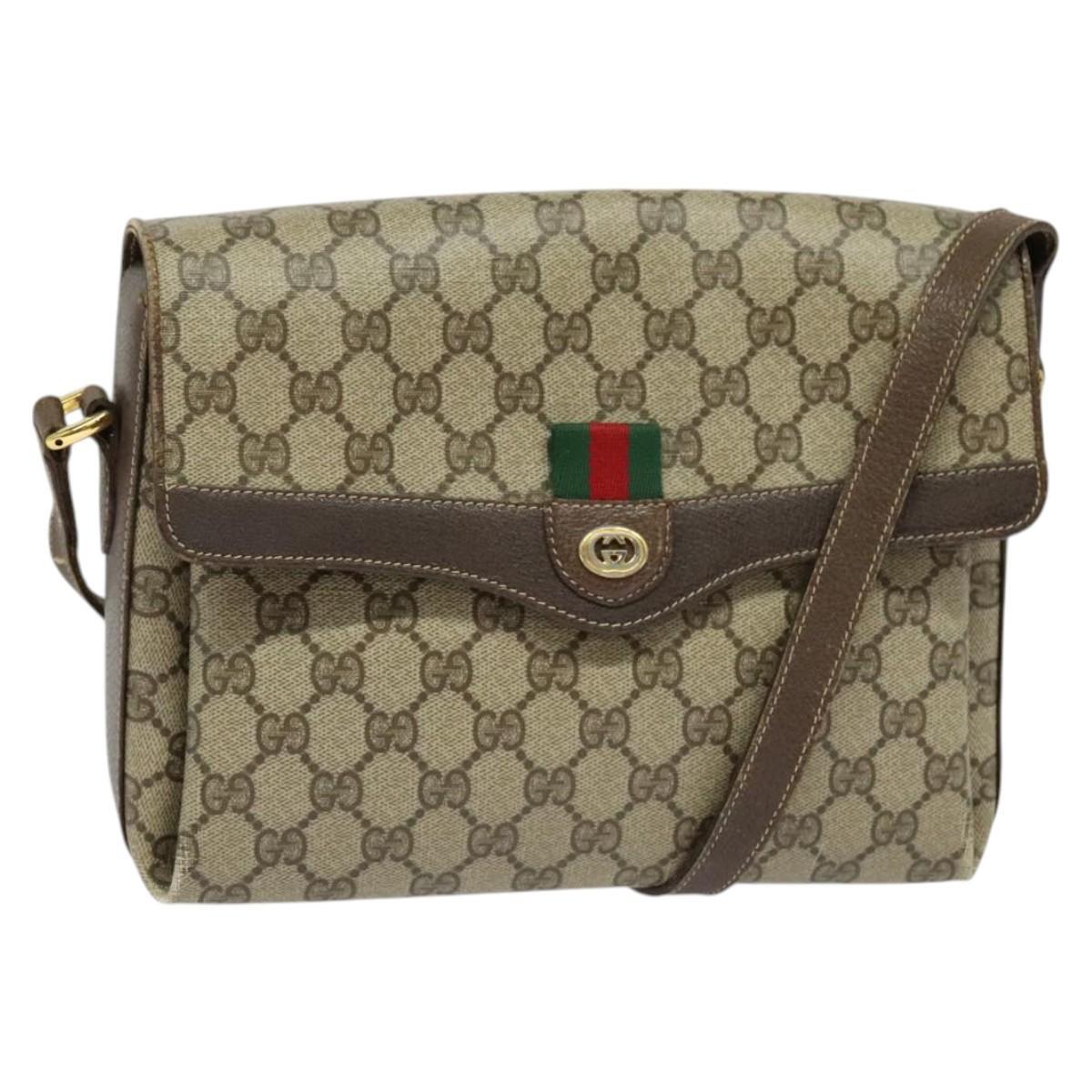 【送料&関税込】Gucci Gg Plaque Padded Shoulder Bag GUCCI GG Supreme Web Sherry Line Shoulder Bag PVC Beige 904