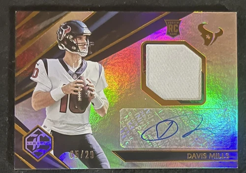 2021 Limited RPA Rookie Patch Holographic Spotlight Davis Mills RC Auto /29 SP!
