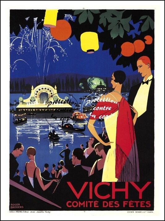 Affiche vintage Tourisme Vichy 40x60cm pour habiller un mur vide avec style retro Rf164