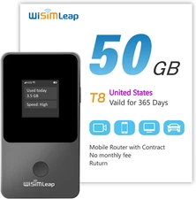 Global Travel Mobile Hotspot Device 4G Pocket Router No Roaming Fee Built-In SIM