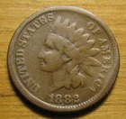 ONE INDIAN HEAD CENT FROM COIN COLLECTION LOT ROLL SET 1880 to 1884