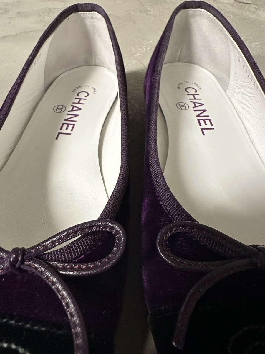 Chanel Purple Ballerina flats size 37.5 | eBay