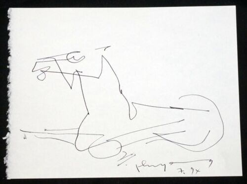'94 Chinese Hawaii Mini Drawing "A Horse" by John Chin Young (1909 - 1997)(SaJ)9 - Picture 3 of 6
