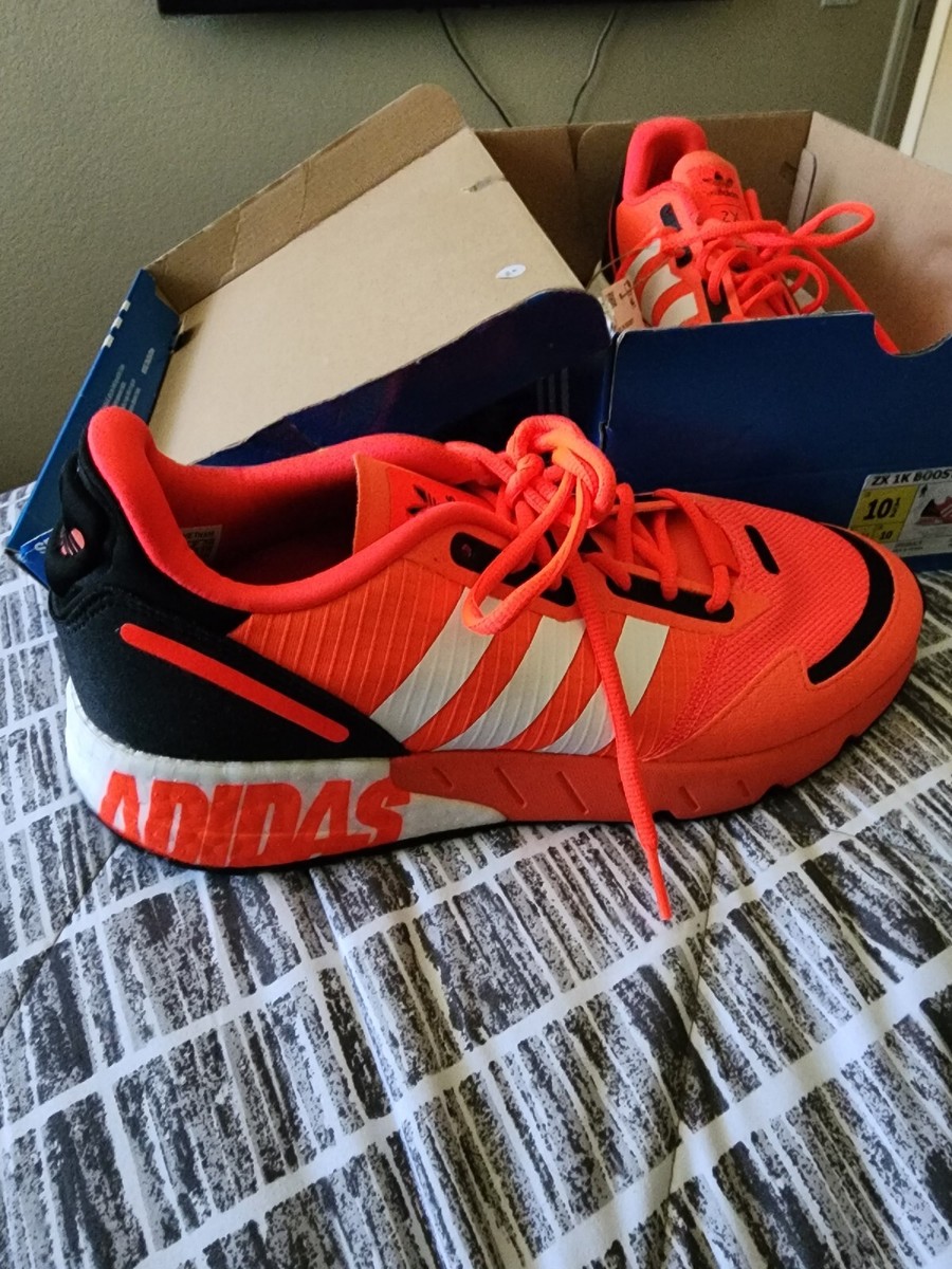 Size 10.5 - adidas ZX 1K Boost Bold Logo Graphic - Solar Red