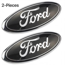 Blue Chrome 2005-2014 Ford F150 Front Grille Tailgate 9 Inch Oval Emblem 2-pc Blue Chrome 2005-2014 Ford F150 Front Grille Tailgate 9 Inch Oval Emblem 2-pc