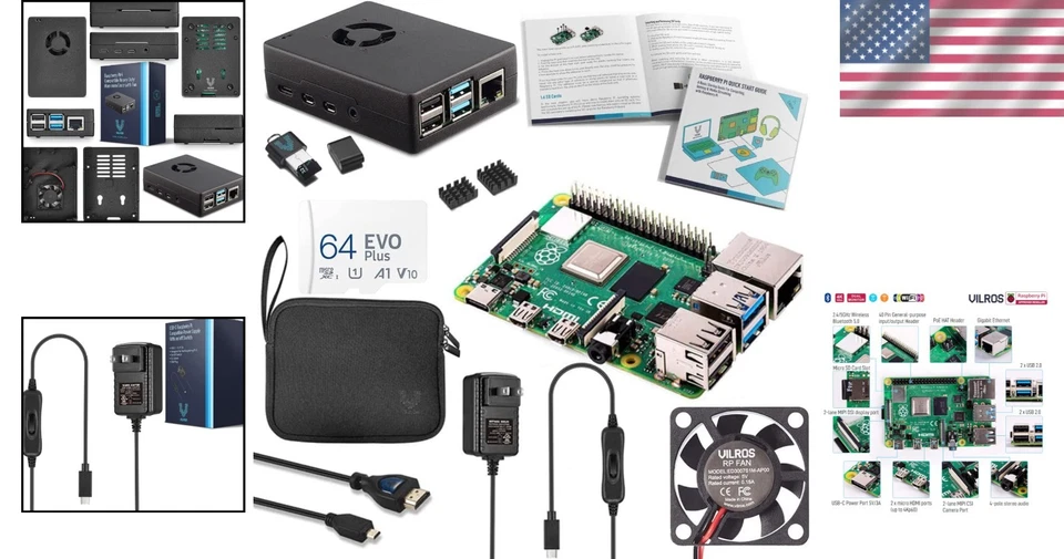 Portable Raspberry Pi 4 Complete Starter Kit - Aluminum Case & Cooling Solutions - Image 2 of 4