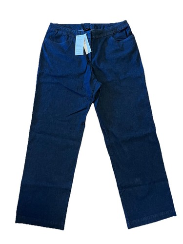 Pantalón recto Eileen Fisher índigo con canesú talla L W32-34 nuevo con etiquetas $108 - Imagen 1 de 9