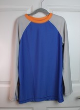 Boy's Tea Collection Long Sleeve Rash Guard Imperial Blue Grey Neon Orange 16 LN