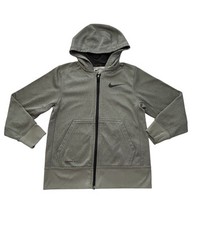Nike Jacket Youth Boys Therma Gray Fit Zip Front Sweatshirt Hoodie Size Small