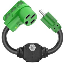 RVGUARD Overload Protector 50 Amp to 110 Volt RV Adapter Cord with Green