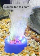 Cascade Multicolor Rainbow. 12 LED Lights. Air Stone Bubbler for Aquariums