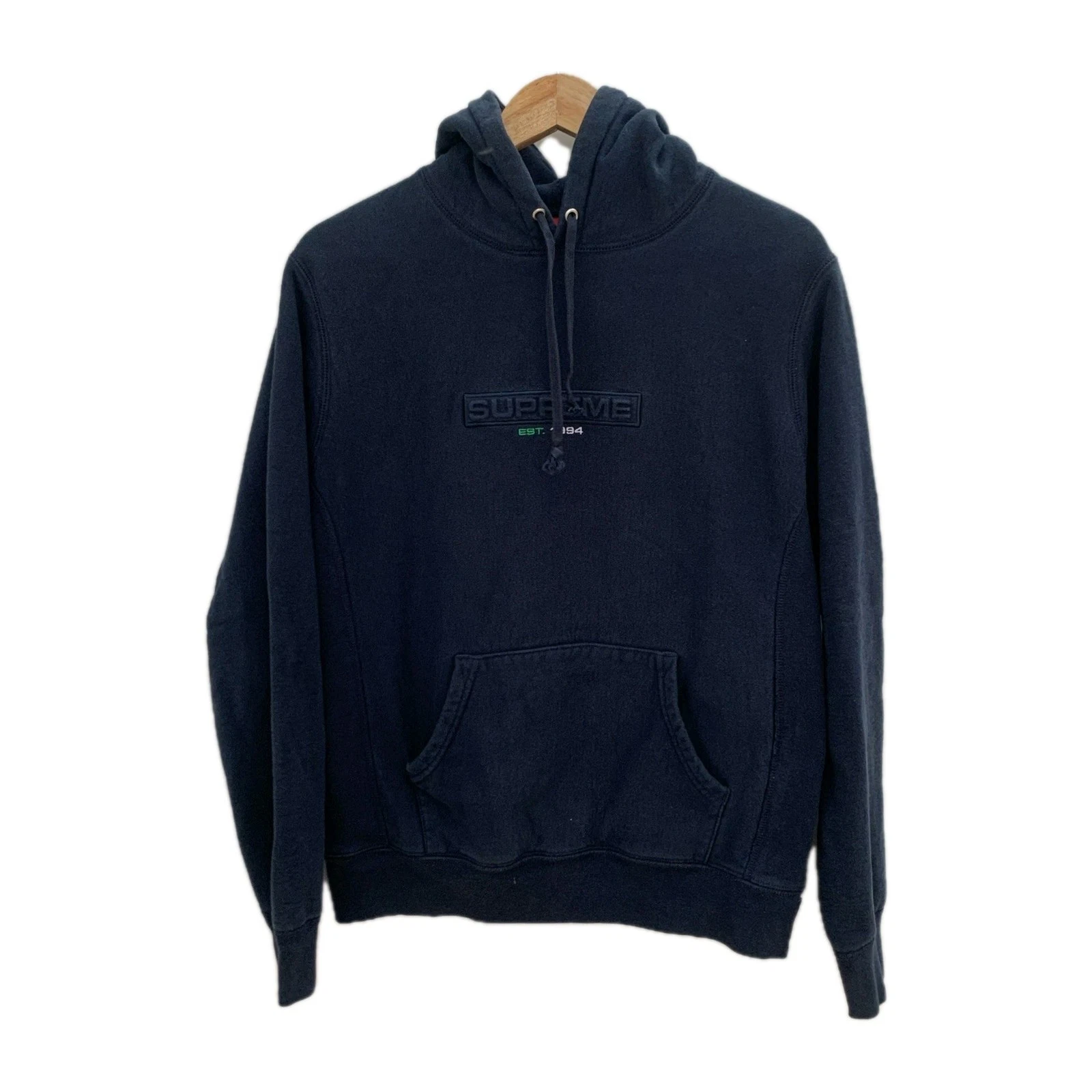 Petit sweat à capuche bleu Supreme   Logo brodé   Fabriqué au Canada   100% coton #Z52