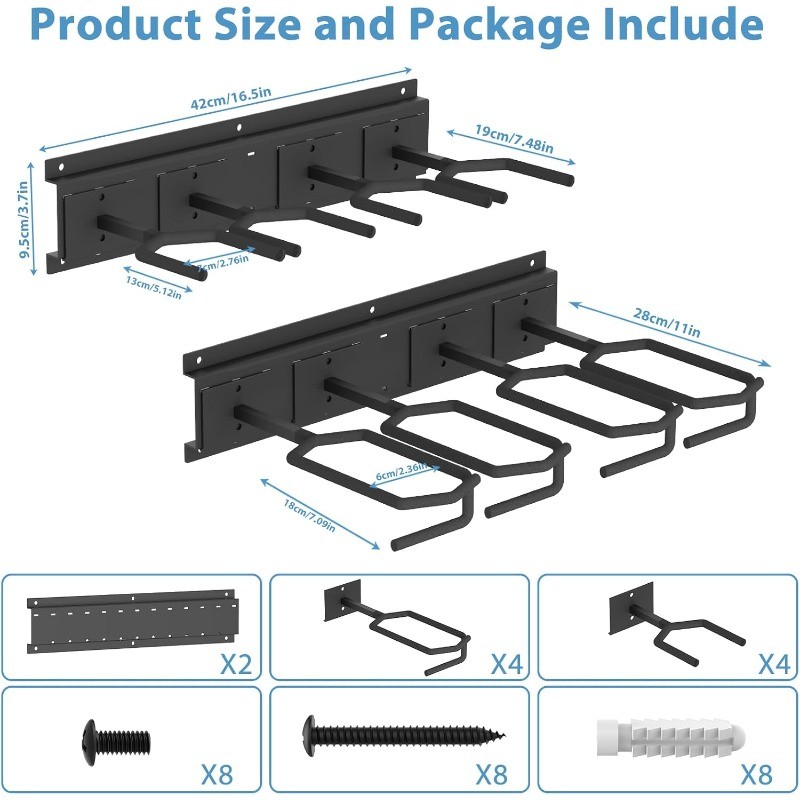 8-Slot Wall Mount Heavy Duty Metal Gun-Rack,Vertical Rifle Shotgun Rack for Home