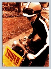 Vintage Tower Records Motorcycle Postcard by Alex Zangeneh Azam 6x4