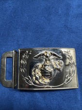 RA09103 VINTAGE 1970s UNITED STATES MARINE CORPS MILITARY BELT BUCKLE